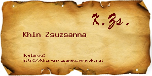 Khin Zsuzsanna névjegykártya